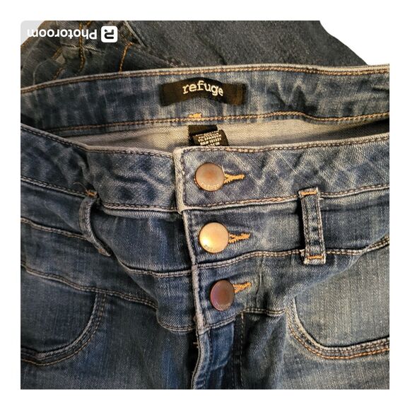 Refuge Ultra High Rise Skinny Jeans Light Wash 3 Button Button Size 8 - Picture 10 of 10